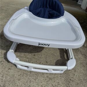 Joovy White Baby Walker with Navy Seat